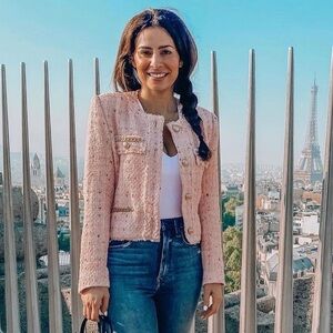 Generation Love Kirsten Tweed Jacket Pink Gold